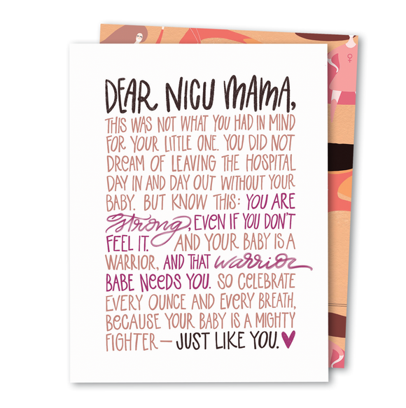 The Noble Paperie - Dear NICU Mama | NICU Support Inspirational Empathy Mom Card