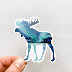 Wildflower Paper Company - Moose Northern Lights Sticker