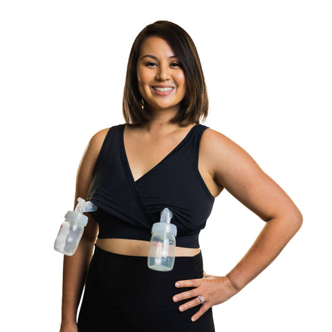 evenflo pumping bra LOVE AND FIT Everyday Luxe 3.0 Nursing & Hands-Free Pumping Bra Cream XS