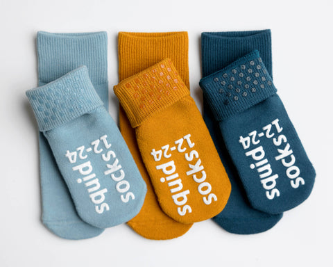 Squid Socks - Baby & Kids Cotton Crew Grip Socks