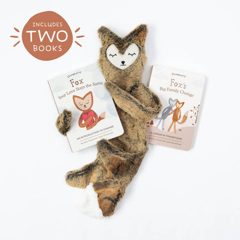 Slumberkins - Fox's Navigating Change Plush Snuggler Set - with 2 books!