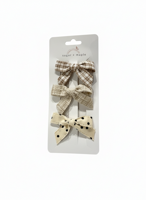 Sugar and Maple - Ribbon Tie Bow (3ct)