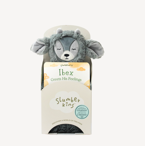 Slumberkins - Ibex's Emotional Courage Plush Snuggler Set - with 2 books!