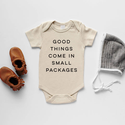 Gladfolk - Good Things Come In Small Packages Organic Baby Bodysuit