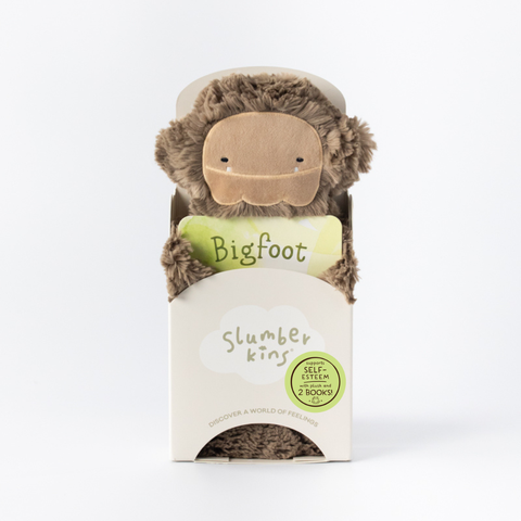 Slumberkins - Bigfoot's Self Esteem Plush Snuggler Set - with 2 books!