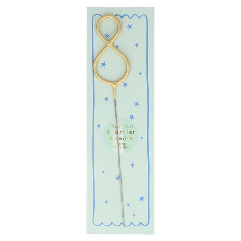 Meri Meri - Gold Sparkler Numbers 0 To 9, Star, & Heart Candles