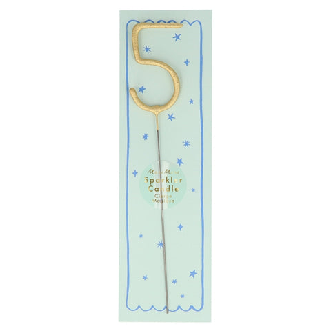 Meri Meri - Gold Sparkler Numbers 0 To 9, Star, & Heart Candles