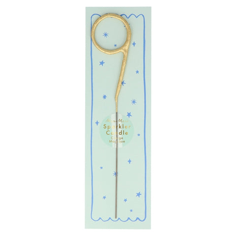 Meri Meri - Gold Sparkler Numbers 0 To 9, Star, & Heart Candles