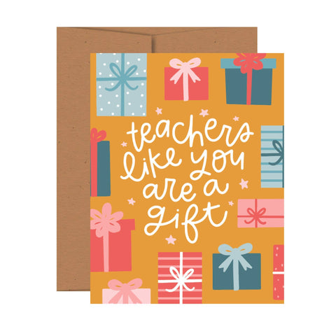 Pippi Post - You're a Gift Teacher Thank You Greeting Card