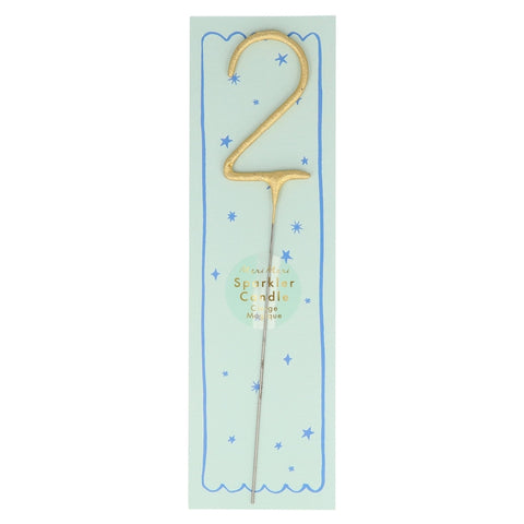 Meri Meri - Gold Sparkler Numbers 0 To 9, Star, & Heart Candles