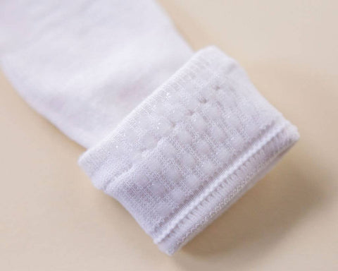 Squid Socks - Comfort - White Lace Non-Slip Silicone Grip Baby Socks