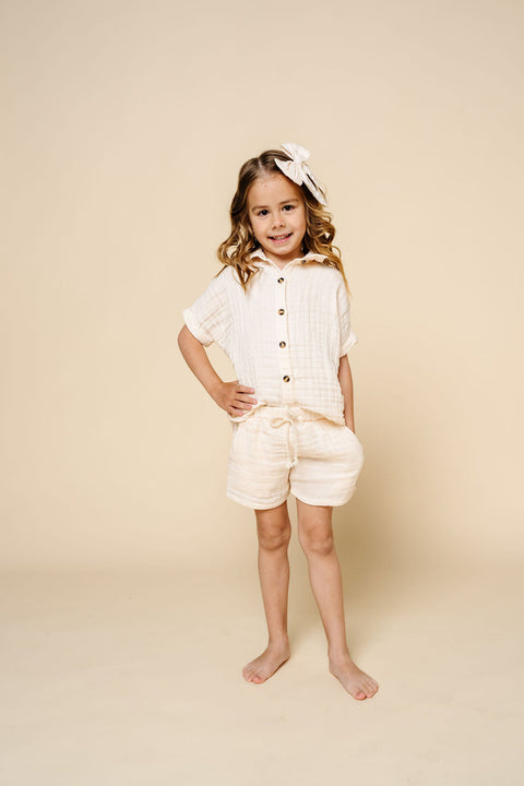 Lou Lou and Company - Cloud Muslin Shirt + Short Set