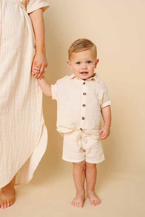 Lou Lou and Company - Cloud Muslin Shirt + Short Set