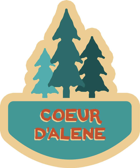 Nice Enough - Coeur d'Alene Retro Trees Sticker