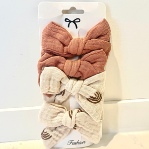 Sugar and Maple - Muslin Bows (4ct)