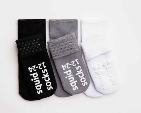 Squid Socks - Baby & Kids Cotton Crew Grip Socks