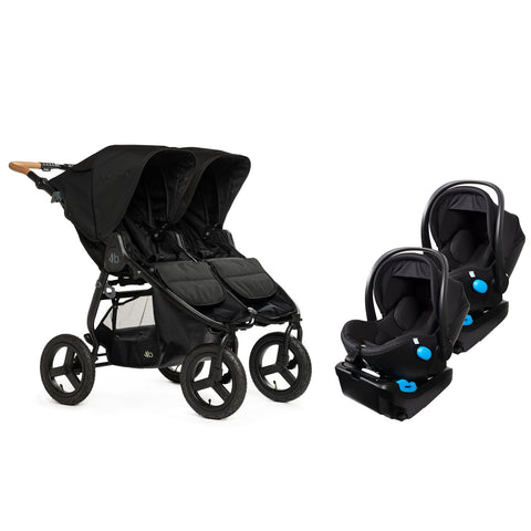 Bumbleride - Indie Twin Black + Clek Liing Railroad Ziip Travel System | Two Seats