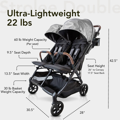 Strolee - Double V2 Stroller Bundle
