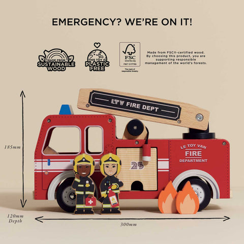 Le Toy Van - Toy Fire Engine & Characters