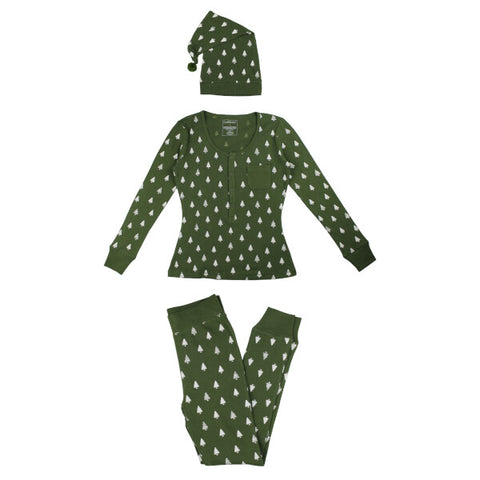 L'ovedbaby - Women's Holiday Thermal PJ & Cap Set