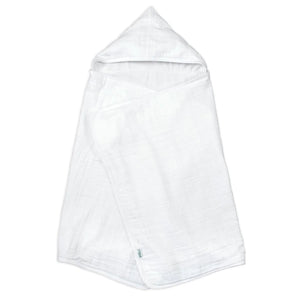 Green Sprouts - Organic Cotton Muslin Hooded Towel | White