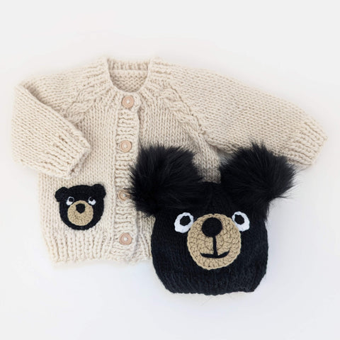 Huggalugs - Black Bear Cardigan