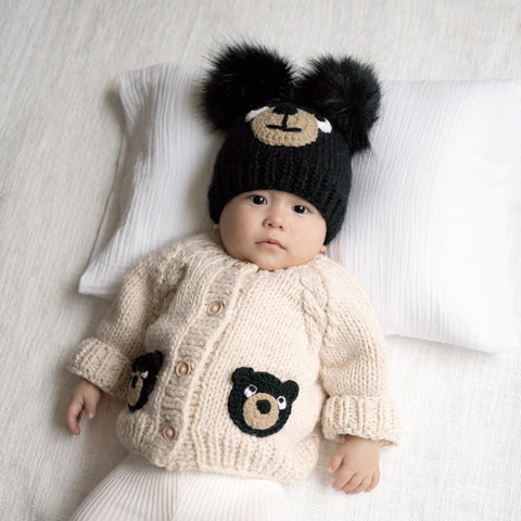 Huggalugs - Black Bear Cardigan