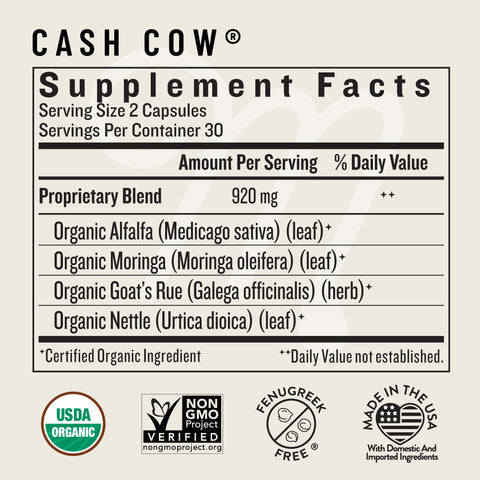Cash Cow by Legendairy Milk - Supplement Facts