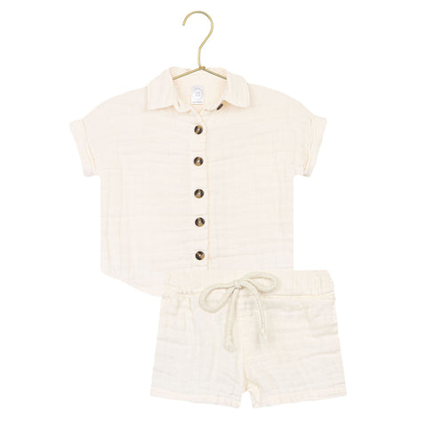 Lou Lou and Company - Cloud Muslin Shirt + Short Set