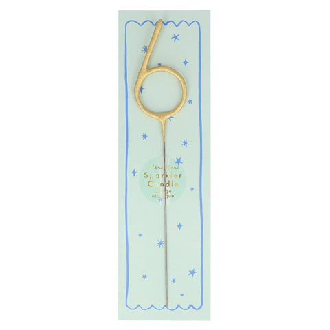 Meri Meri - Gold Sparkler Numbers 0 To 9, Star, & Heart Candles