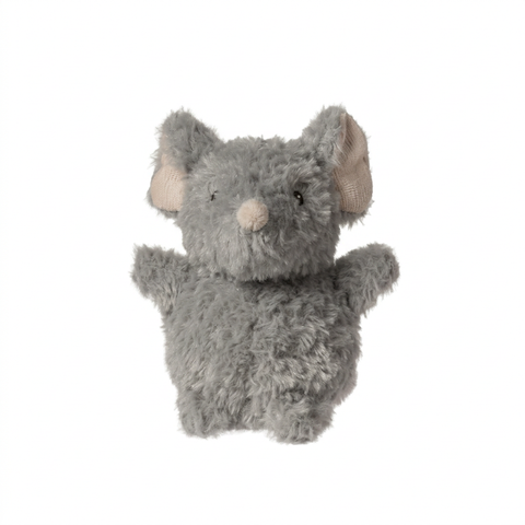 Gray mouse plush isolated on a white background