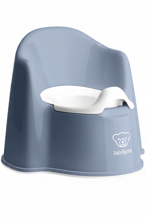 BabyBjörn Slate Blue Potty Chair on white background