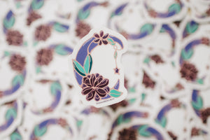 Stained & Broken - Floral Moon Sticker
