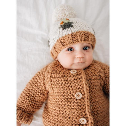 Huggalugs - Pecan Garter Stitch Cardigan Sweater