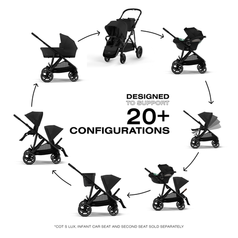 cybex extra seat Cybex Gazelle S Stroller (Black Frame