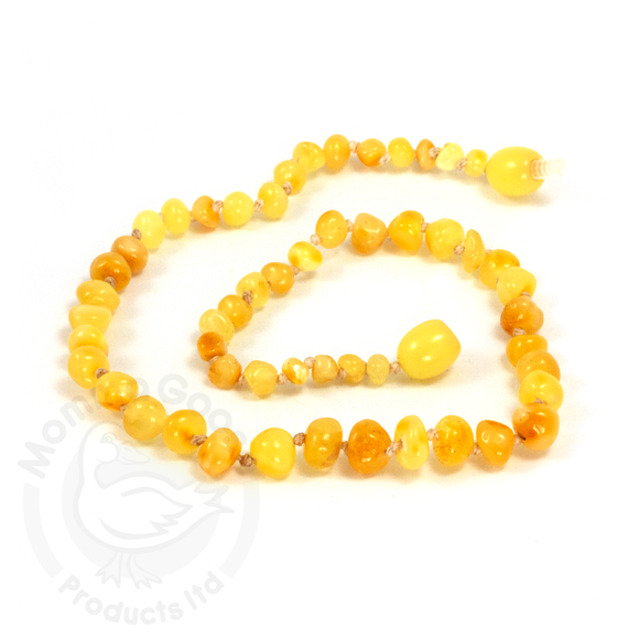Momma Goose - Baltic Amber Baby Necklace ||  Baroque Milky