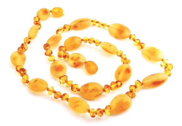 Momma Goose - Baltic Amber Baby Necklace || Hen and Chicks Gold
