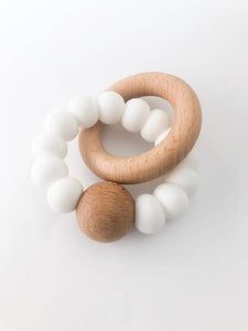 Pretty Please Teethers - Levi Rattle || Teether || White
