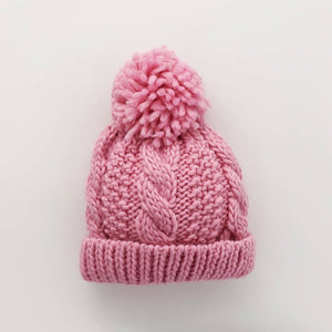 Huggalugs - Peony Pink Cable Beanie