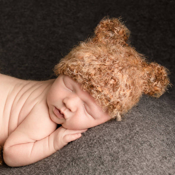Huggalugs - Newborn Brown Bear Hat SALE