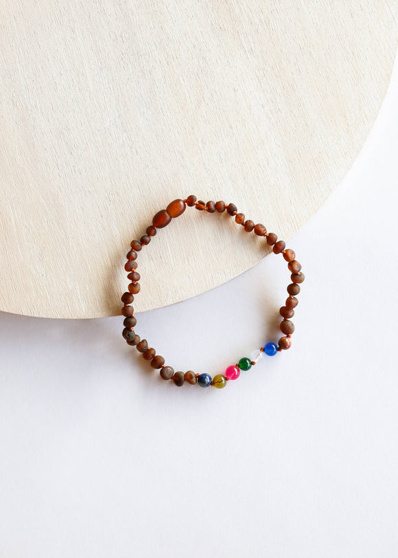 CanyonLeaf - Kids: Raw Cognac Amber + Vintage Style Necklace