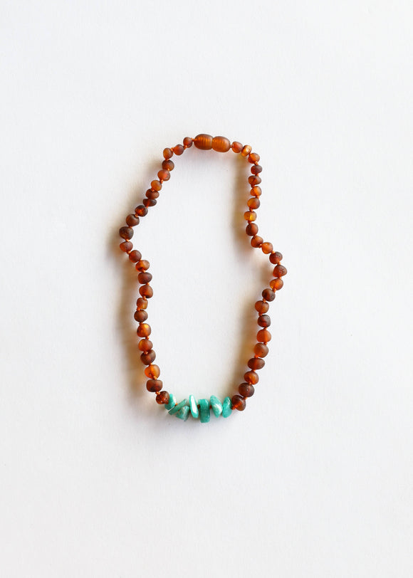 CanyonLeaf - Kids: Raw Cognac Amber + Raw Green Amazonite