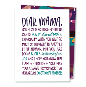 The Noble Paperie - Dear Mama | New Baby Mother's Day Supportive Parenting Card