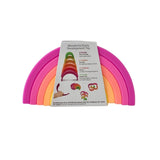 Sugar and Maple - 6 piece Silicone Stacking Rainbow | neon