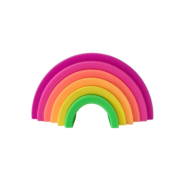 Sugar and Maple - 6 piece Silicone Stacking Rainbow | neon