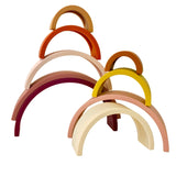Sugar and Maple - 9 piece Silicone Stacking Rainbow | Neutral