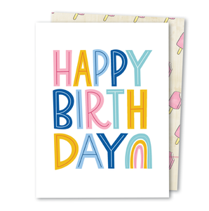 The Noble Paperie - Happy Birthday | Pastel Rainbow Cute Fun Birthday Card