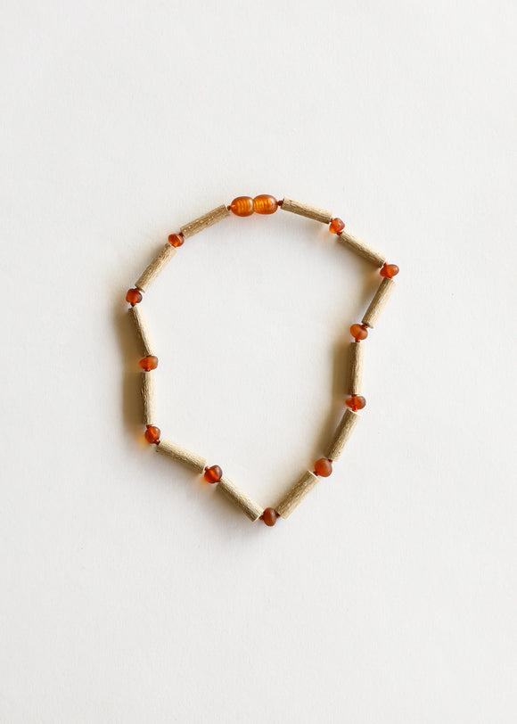 CanyonLeaf - Kids: Hazelwood + Raw Cognac Amber Necklace