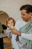 Heritage Baby Designs - Linen Ring Sling | Sage Green + Rose Gold