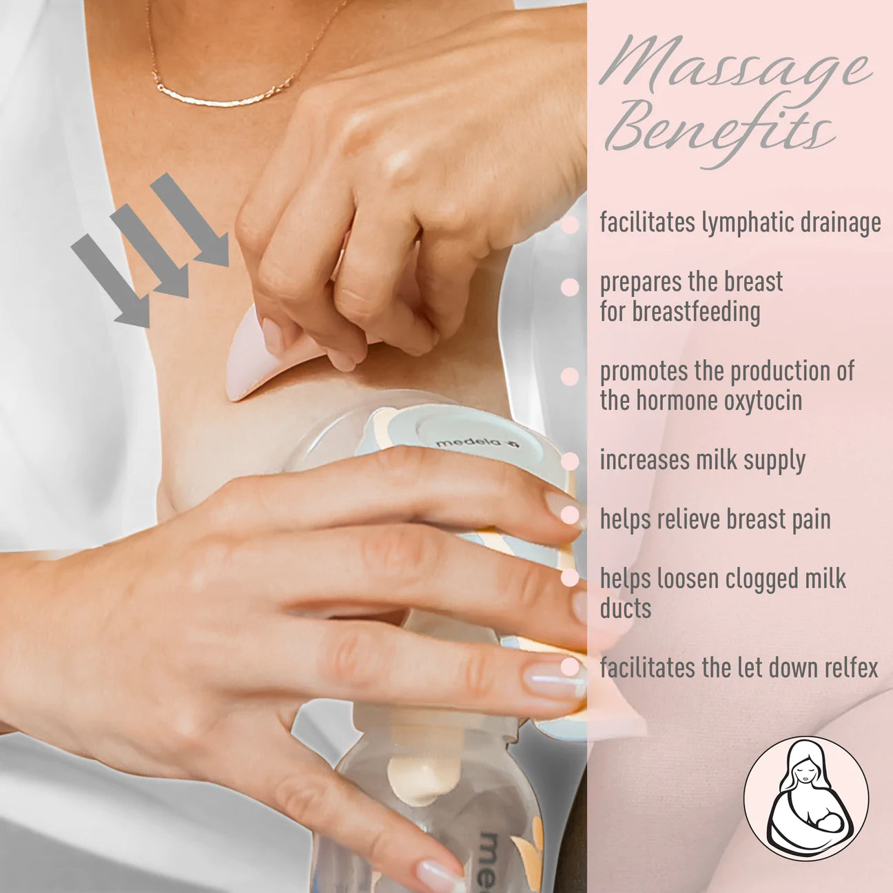 Lactation Massager for Breastfeeding, Nursing, Pumping,Support for Clogged  Ducts